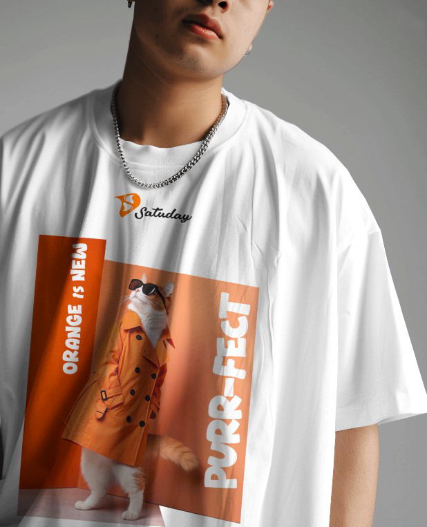 Orange PURR-FECT Oversized Tee