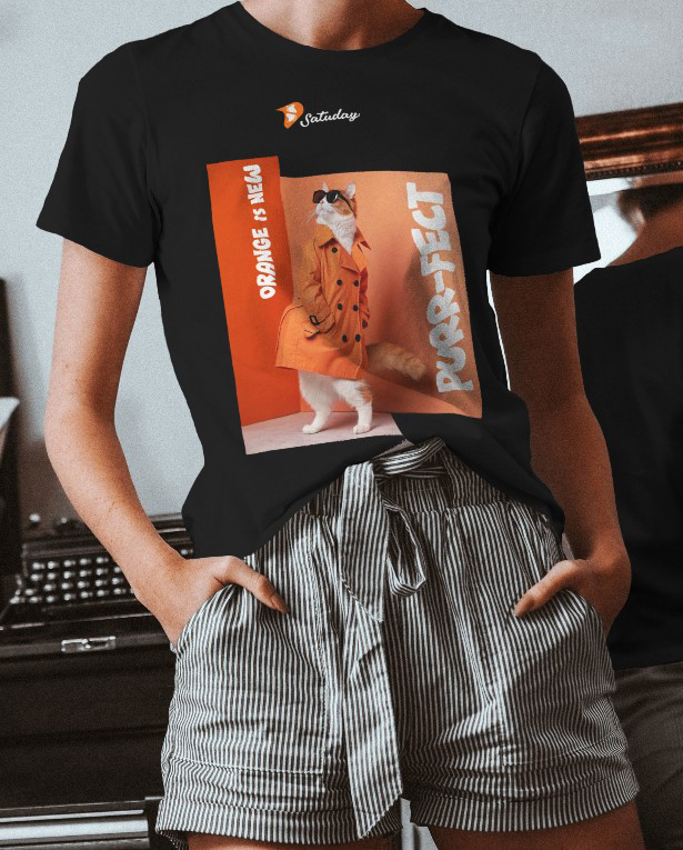 Orange PURR-FECT Oversized Tee