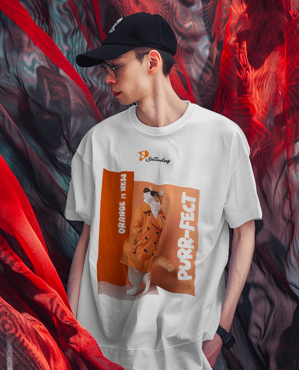 Orange PURR-FECT Oversized Tee